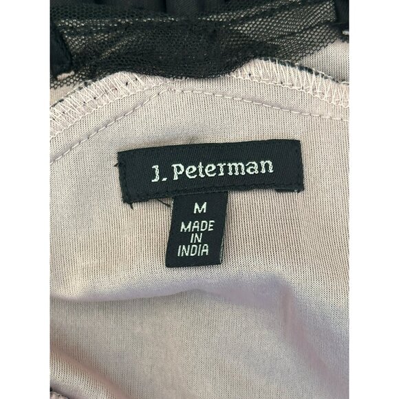 J Peterman Y2K Black Lace Romantic Goth Maxi Dress Medium Ballet Slip Whimsigoth - Picture 5 of 7